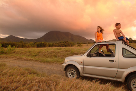 Out on a Jeep trail at sunset, Nevis : Travel Caribbean : Michael Ventura Photography, Washington DC, Portraits, Stock, Caribbean, Headshots, head, shots , Photographer, Photography