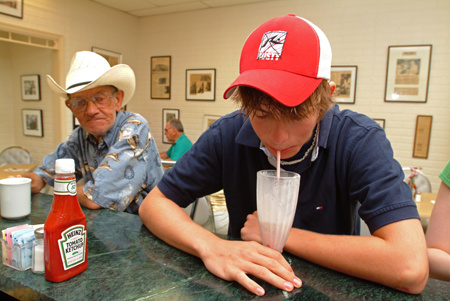 The old and young enjoy the soda fountain at Hill's Drugstore in Easton, Maryland : Life's Moments : Michael Ventura Photography, Washington DC, Portraits, Stock, Caribbean, Headshots, head, shots , Photographer, Photography