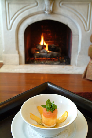 Mango sorbet served in the sitting room of the Inn at Easton, Maryland : Travel USA : Michael Ventura Photography, Washington DC, Portraits, Stock, Caribbean, Headshots, head, shots , Photographer, Photography