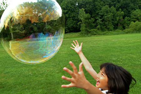 TamAhn chasing a large soap bubble, Rockville, Maryland : Life's Moments : Michael Ventura Photography, Washington DC, Portraits, Stock, Caribbean, Headshots, head, shots , Photographer, Photography